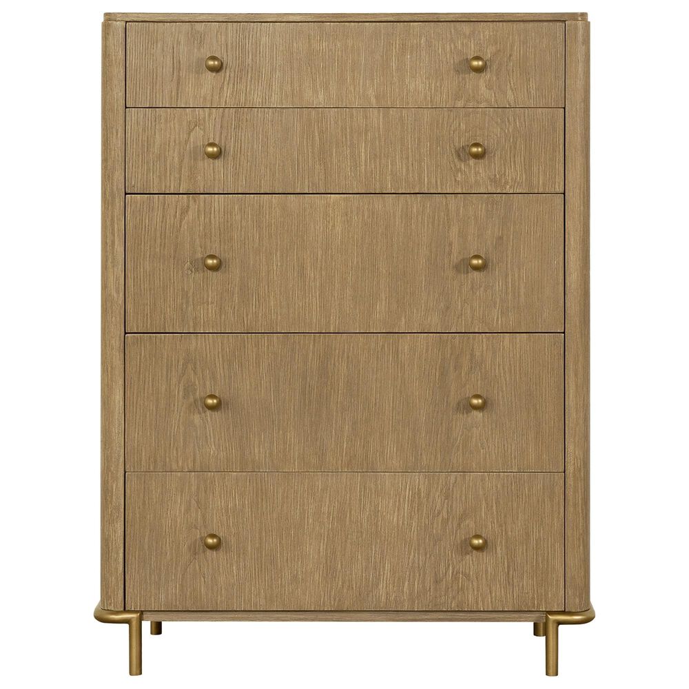 Pacific Landing Arini 5-Drawer Chest in Sand Wash and Aged Brass, , large