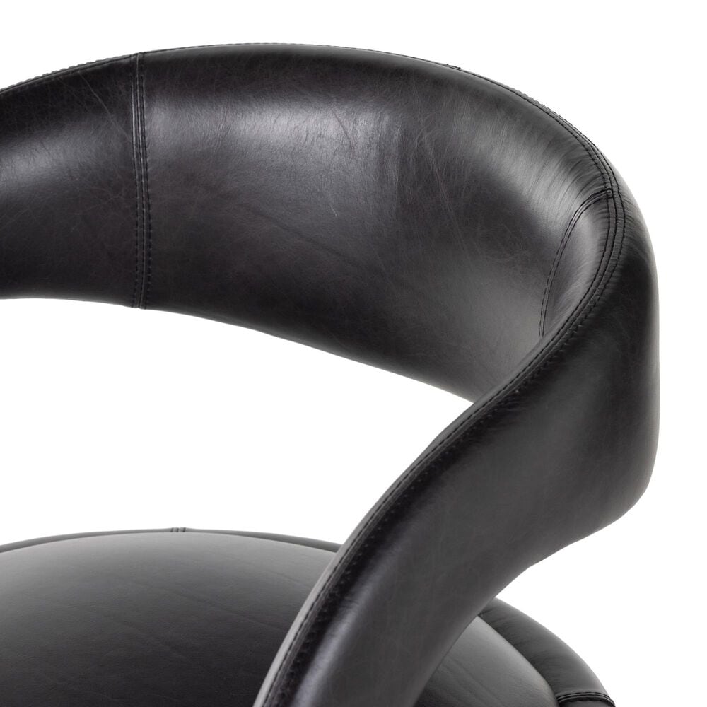 Four Hands Hawkins Counter Stool in Sonoma Black Top Grain Leather, , large