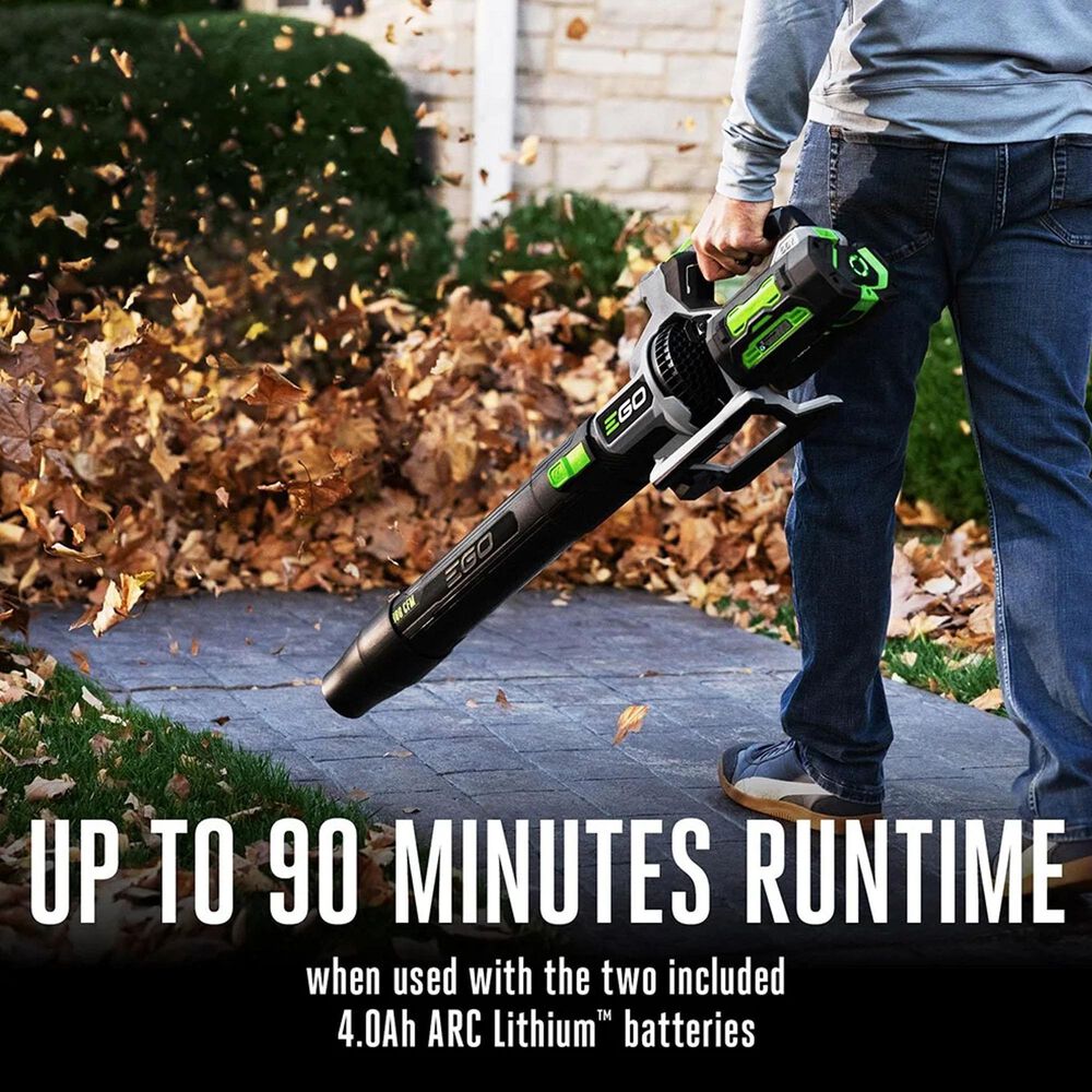 EGO 56V 880 CFM Cordless Brushless Blower with 4.0Ah Batteries and Charger in Gray and Black, , large