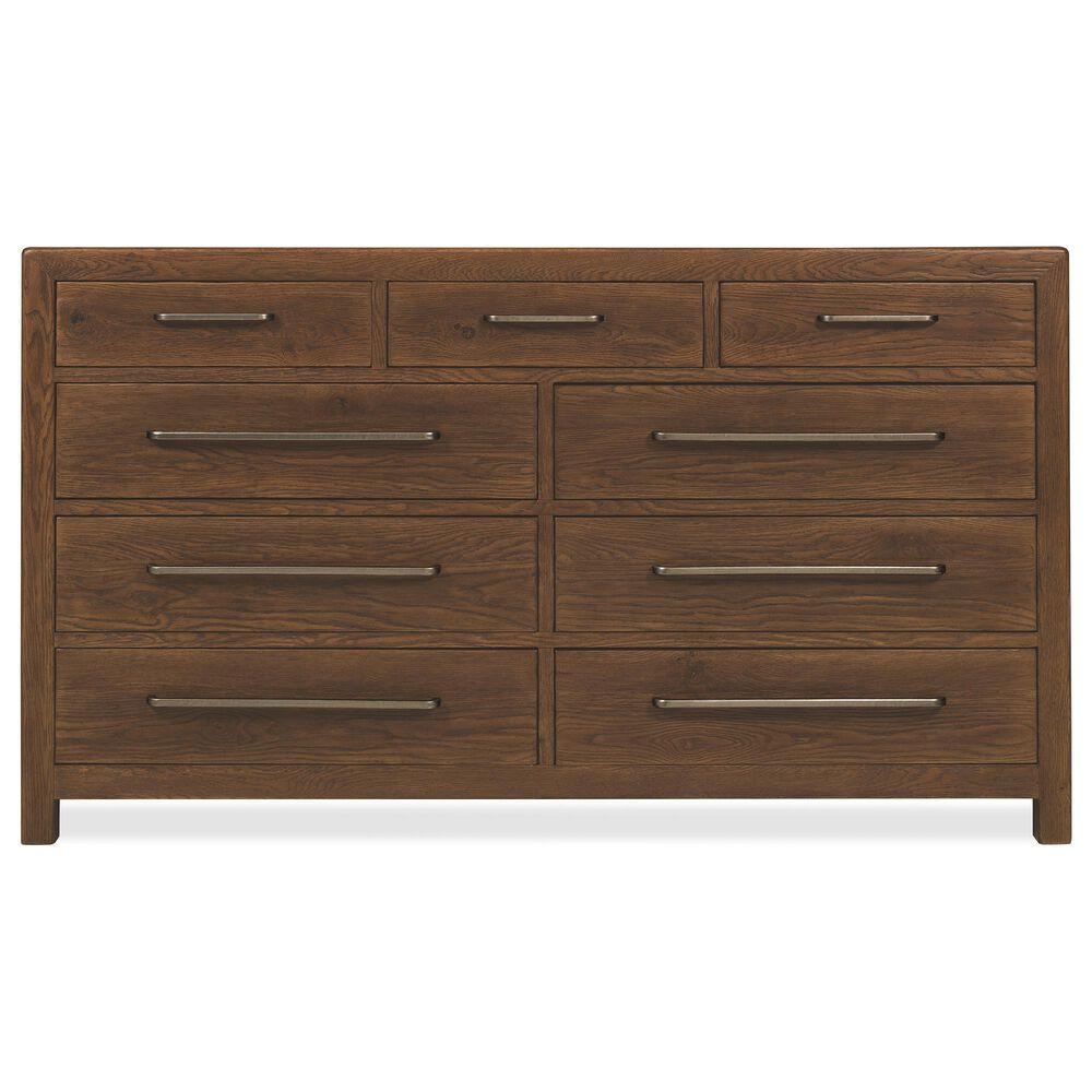 Hooker Furniture Driftwood 4-Piece King Panel Bedroom Set in Worn Saddle, , large