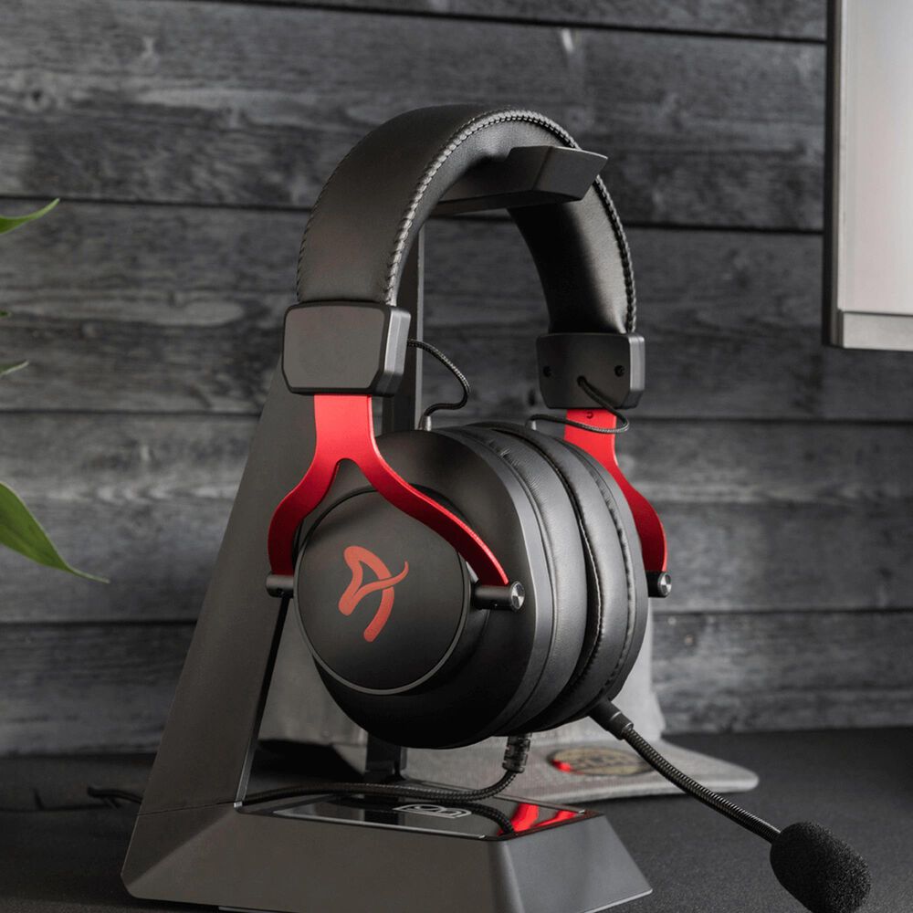 Arozzi Aria Gaming Headset with Detachable Microphone, 50mm Drivers, Microphone Mute Button, Volume Control, Aluminum Frame, and 7.25 ft Braided Cable - Red, , large