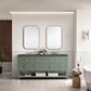 James Martin Vanities Breckenridge 72" Double Bathroom Vanity in Smokey Celadon with 3 cm Charcoal Soapstone Quartz Top and Rectangular Sinks, , large