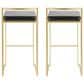 Lumisource Fuji Stackable Barstool with Black Faux Leather in Gold (Set of 2), , large