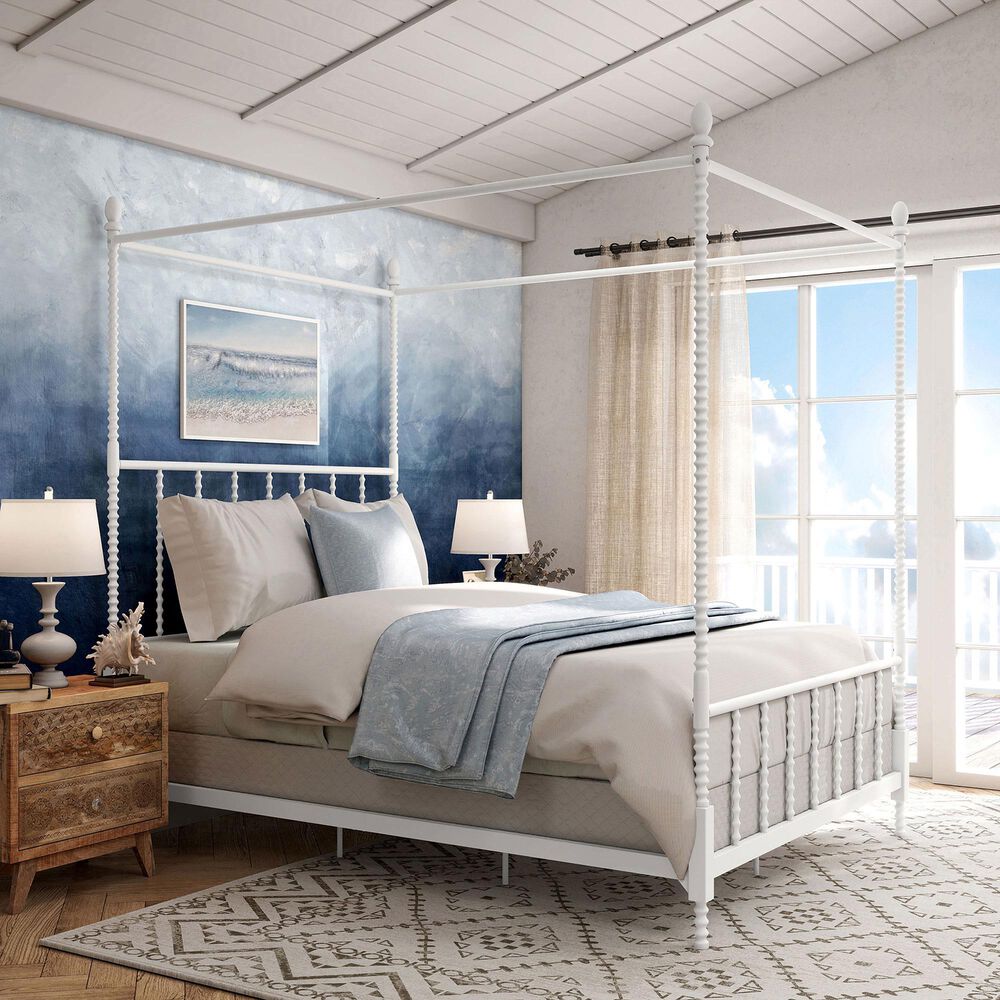 Furniture of America Elliot Full Canopy Bed in White, , large