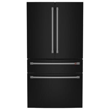 Cafe 28.7 Cu. Ft. Smart 4-Door Refrigerator with Dual Dispense AutoFill Pitcher with Pro Handle in Matte Black, , large