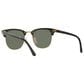 Rayban Glasses Clubmaster Classic Sunglasses with G-15 Green Lenses in Polished Black and Gold, , large