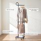 HOMLUX F-Shape Indoor Coat Rack with Lockable Wheeled Bases and Hat Hooks in Black, , large