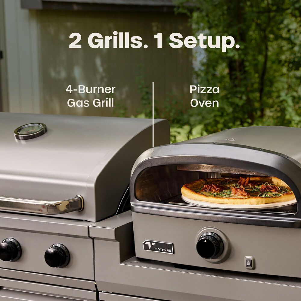 Tytus Anaheim and Emberwood 3-Piece Modular Duo with Gas Tabletop Pizza Oven in Gunmetal Gray, , large