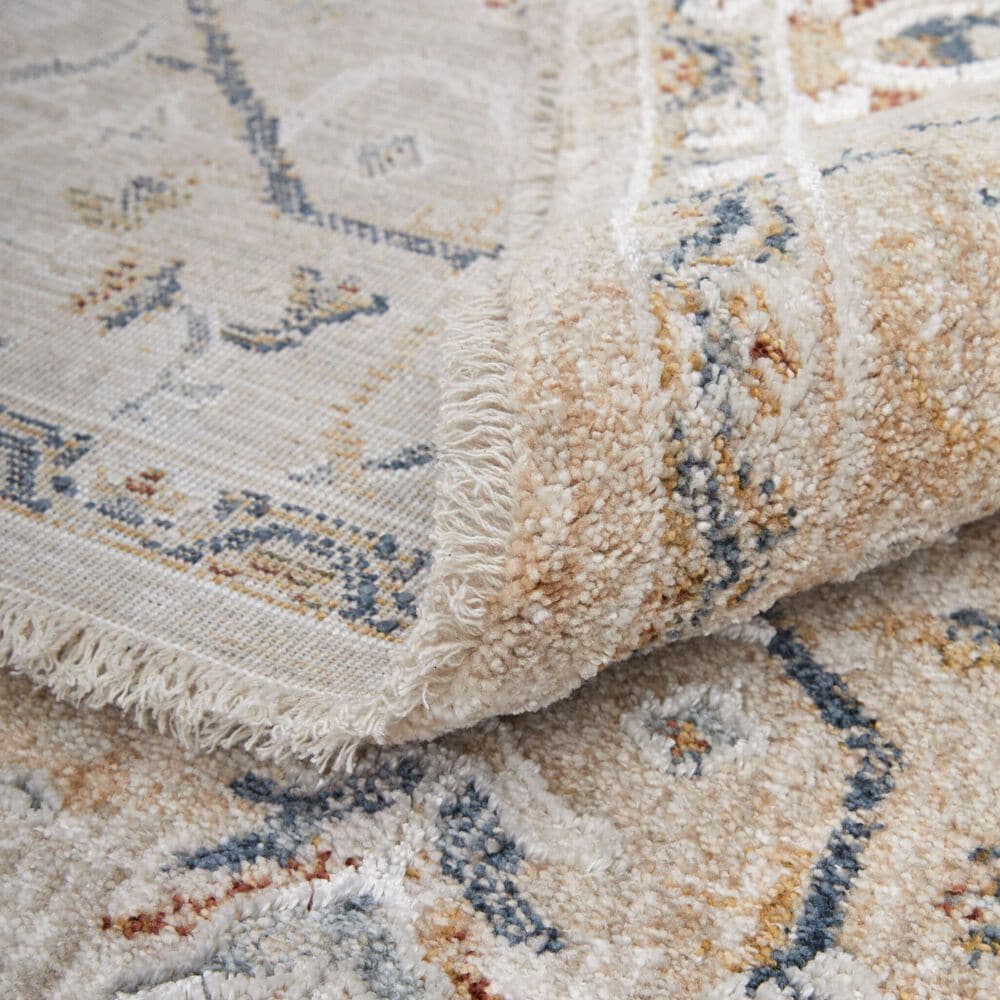 Feizy Pasha 39M6F 5&#39; x 7&#39;6&quot; Beige and Blue Area Rug, , large