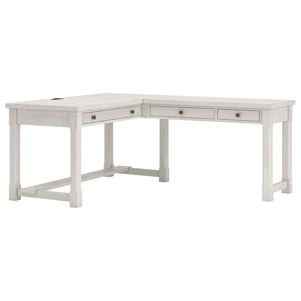 Ashley Robbinsdale 3-Piece L-Shape Desk and Bookcase Set in Antique White, , large