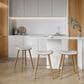Lumisource Saddle Counter Stool with White Cushion in Walnut and Chrome (Set of 2), , large