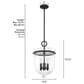 Hunter Belltown 4-Light Pendant in Natural Iron, , large