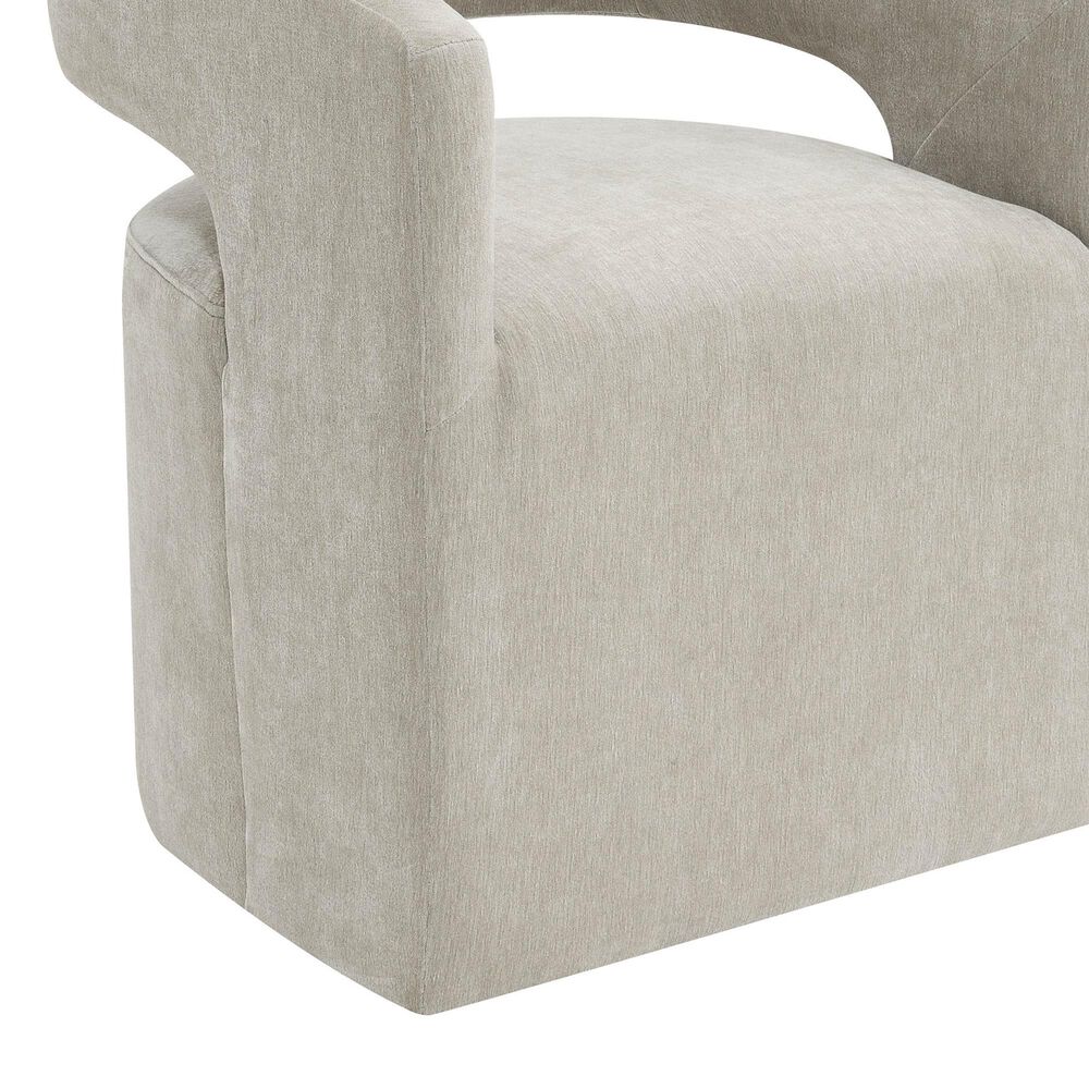 Furniture of America Rivena Modern Arm Chair with Casters in Taupe, , large
