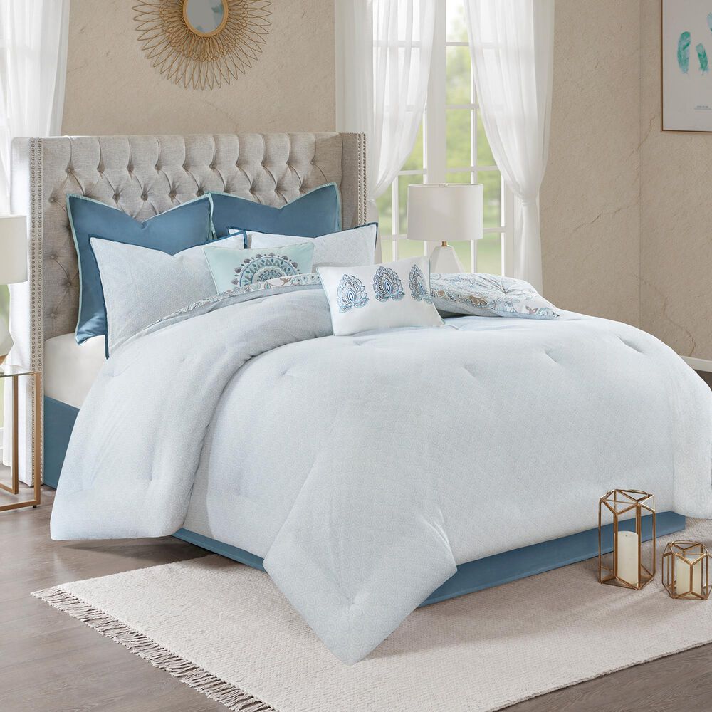 Hampton Park Isla 8-Piece Queen Reversible Comforter Set in Blue, , large