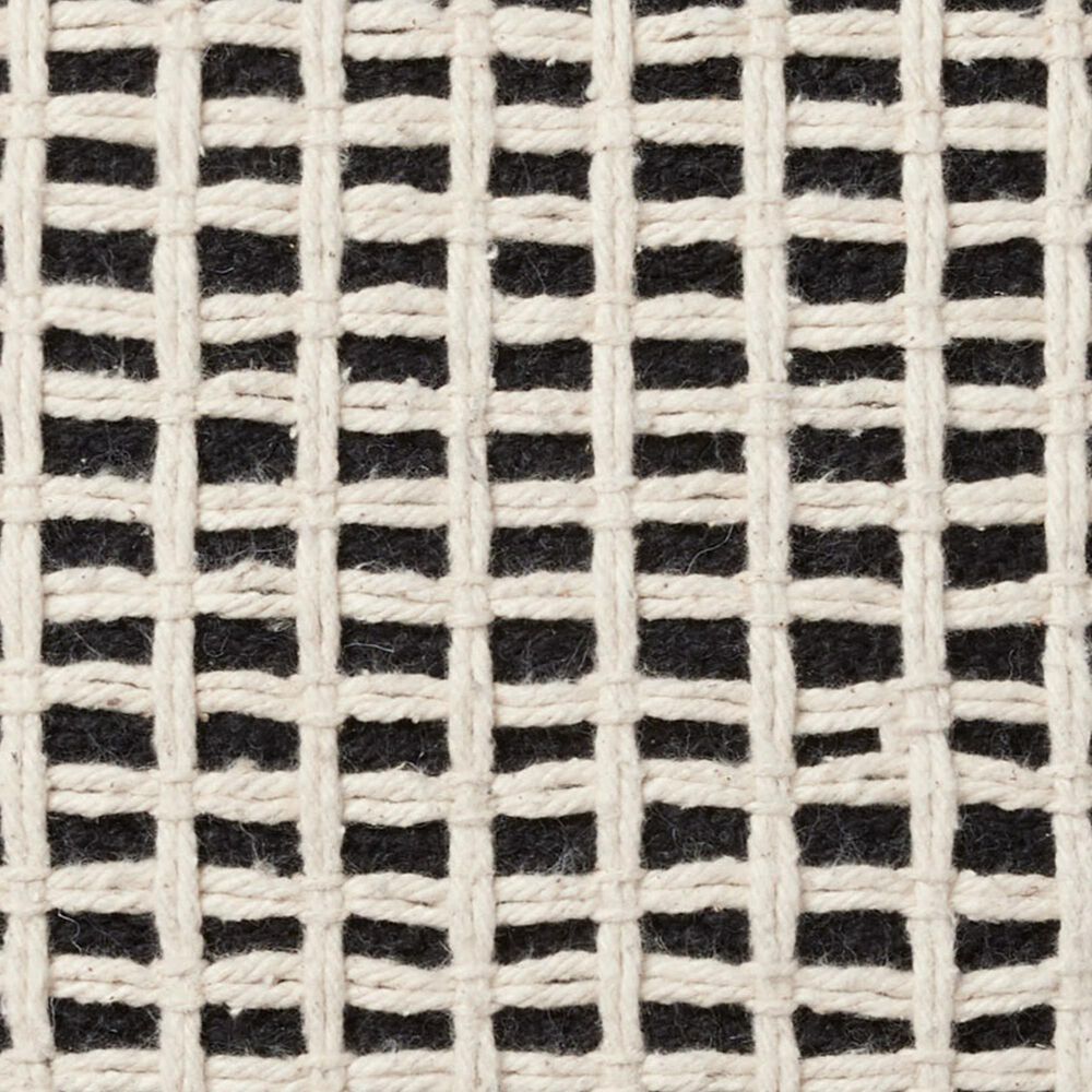 Loloi 18" Square Throw Pillow in Black and Ivory, , large