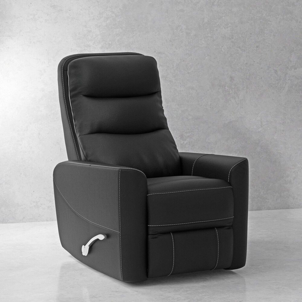 Simeon Collection Hercules Manual Swivel Glider Recliner in Black, , large