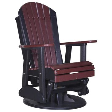 Amish Orchard 2" Adirondack Outdoor Swivel Glider Chair in Cherrywood and Black, , large