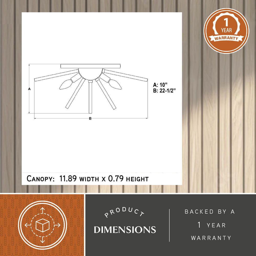 Vaxcel Aria 4-Light Flush Mount in Natural Brass, , large