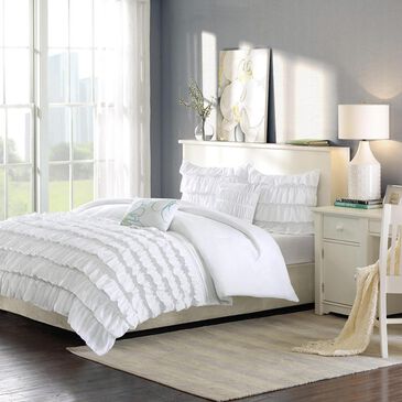 Hampton Park Intelligent Design Waterfall 5-Piece Full/Queen Comforter Set in White, , large