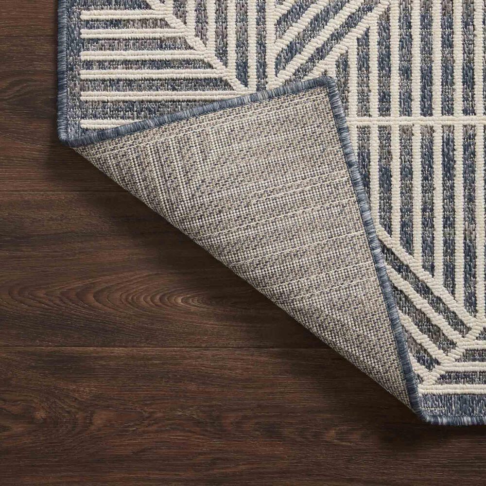 Loloi II Rainier RAI-03 2&#39;2&quot; x 3&#39;9&quot; Denim and Ivory Indoor/Outdoor Area Performance Rug, , large