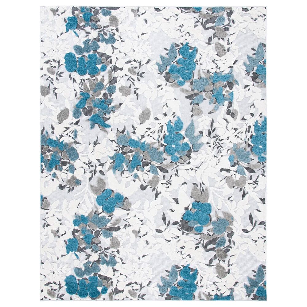 Safavieh Cabana CBN674B 9" x 12" Beige and Blue Indoor/Outdoor Area Performance Rug, , large