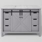 Lexora Home Marsyas 48" Single Bathroom Vanity in Dark Grey with White Carrara Marble Top and Rectangular Sink, , large