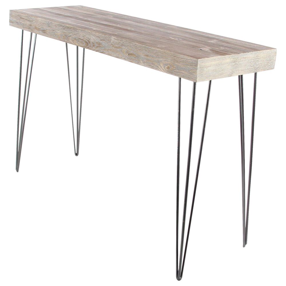 Uma Enterprises Modern Console Table in Brown and Charcoal Black, , large