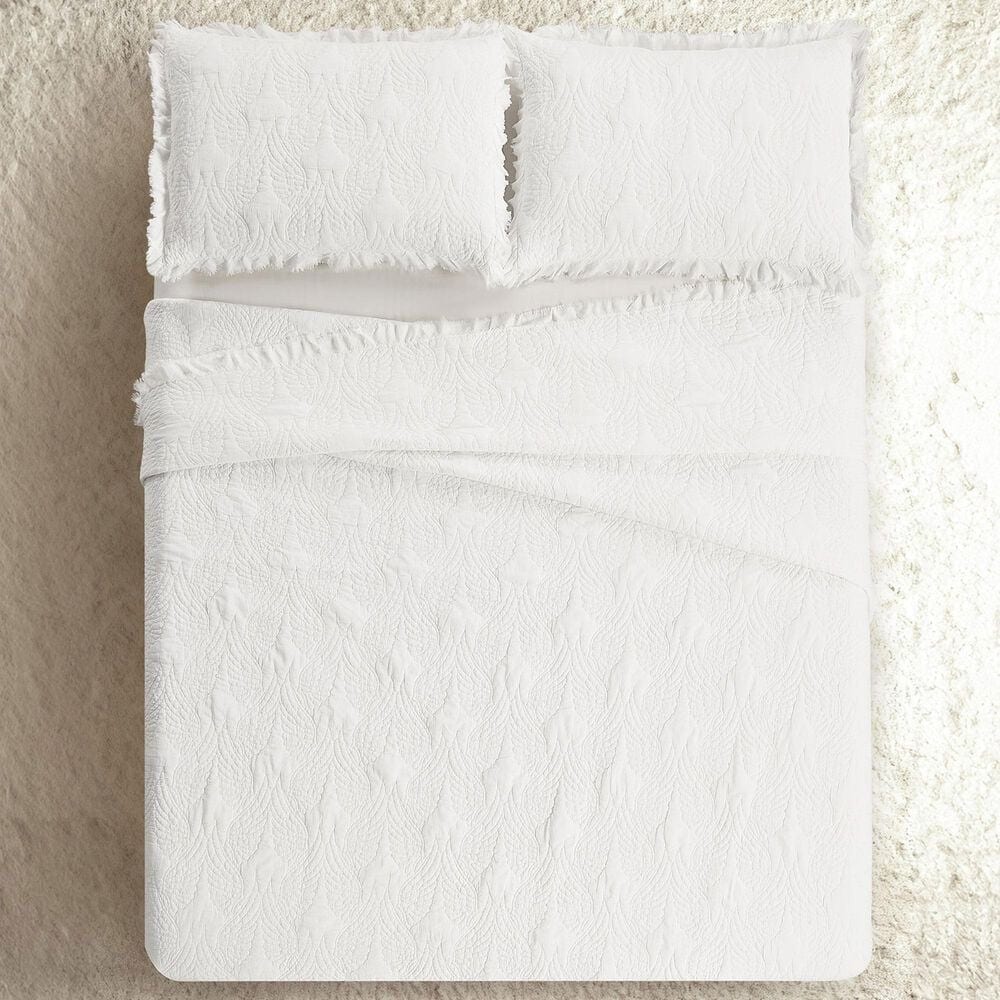 Peking Handicraft She Talks to Angels 3-Piece King Quilt Set in White, , large