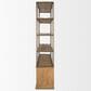 Mercana Baron 4-Door Light Wood with Gunmetal Open Shelving Unit in Brown, , large