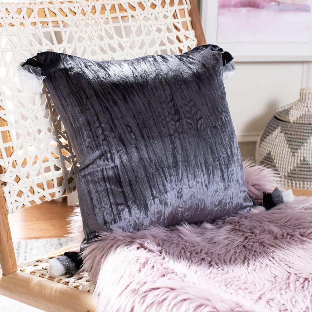 Safavieh Gwena 16" Pillow in Dark Gray, , large