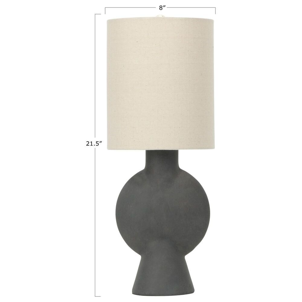Creative Coop Amara Sculptural Terracotta Table Lamp in Matte Black, , large