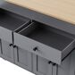 HOMLUX 75" Kitchen Island with Extendable Dining Table in Grey, , large