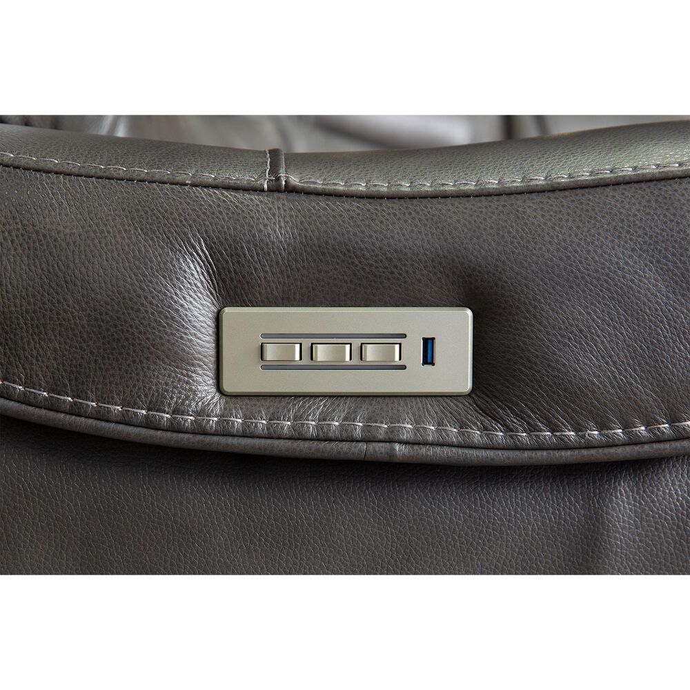 MotoMotion Zion 6-Piece Power Reclining Curved Sectional with Power Headrest in Rainier Steel, , large