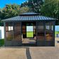 HOMLUX 12" x 14" Outdoor Sunroom Gazebo with Aluminum Frame in Gray, , large