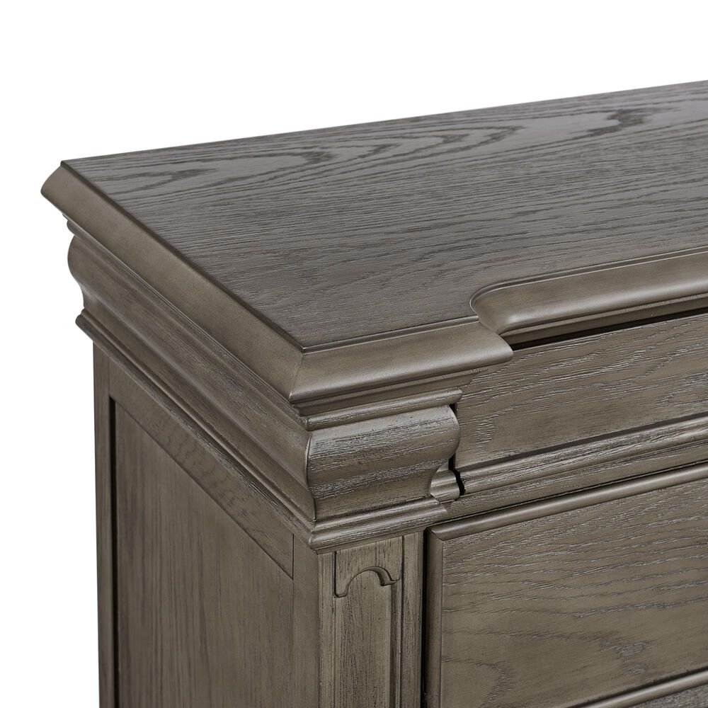 Mayberry Hill Kings Court 5 Piece King Panel Bedroom Set in Grey, , large