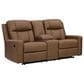 Ashley Mackmenville Manual Double Reclining Loveseat with Console in Caramel, , large