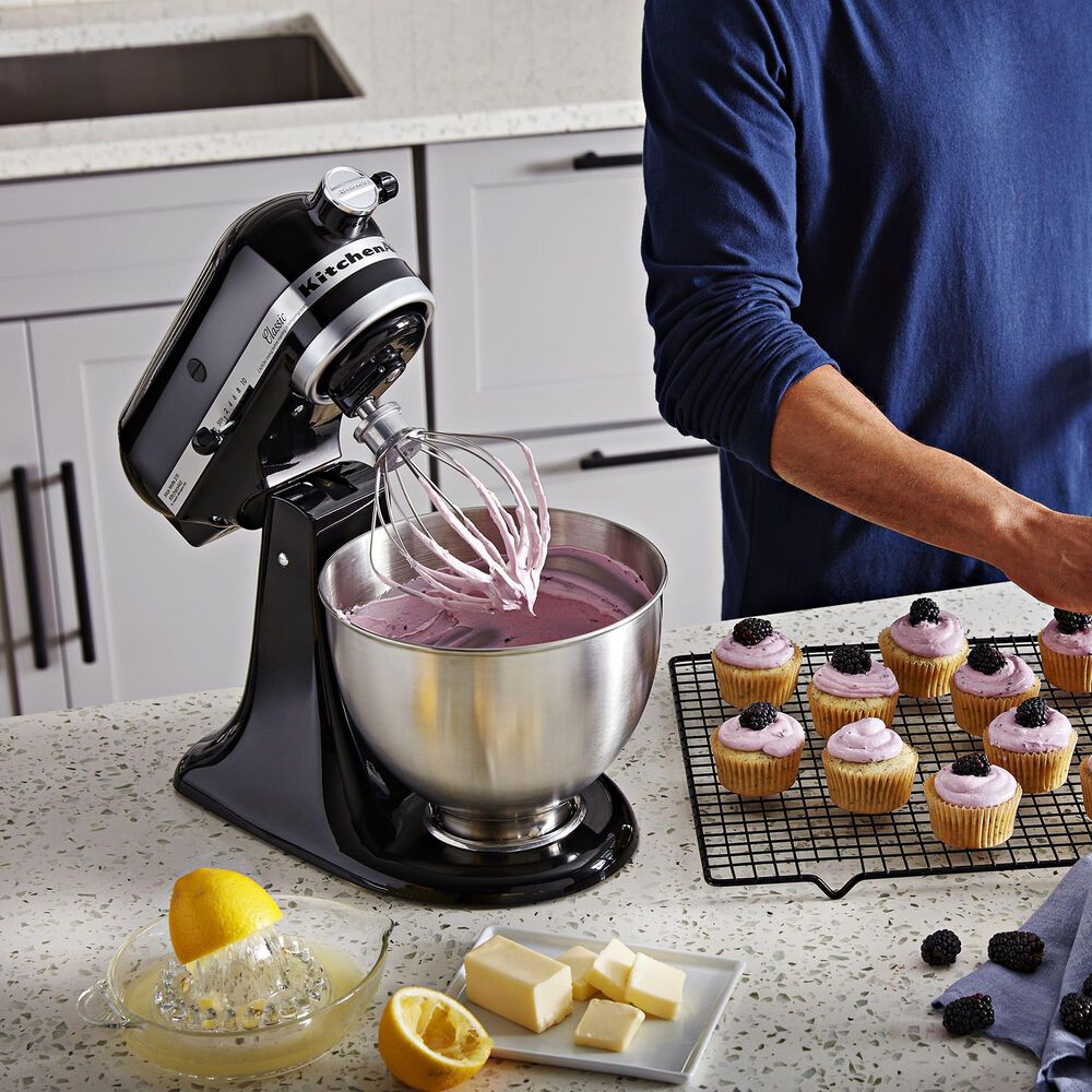 KitchenAid 4.5 Quart Tilt Head Stand Mixer in Onyx Black and Stainless Steel, , large