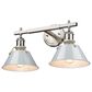 Golden Lighting Orwell 2-Light Bath Vanity with Dusky Blue Shade in Pewter, , large