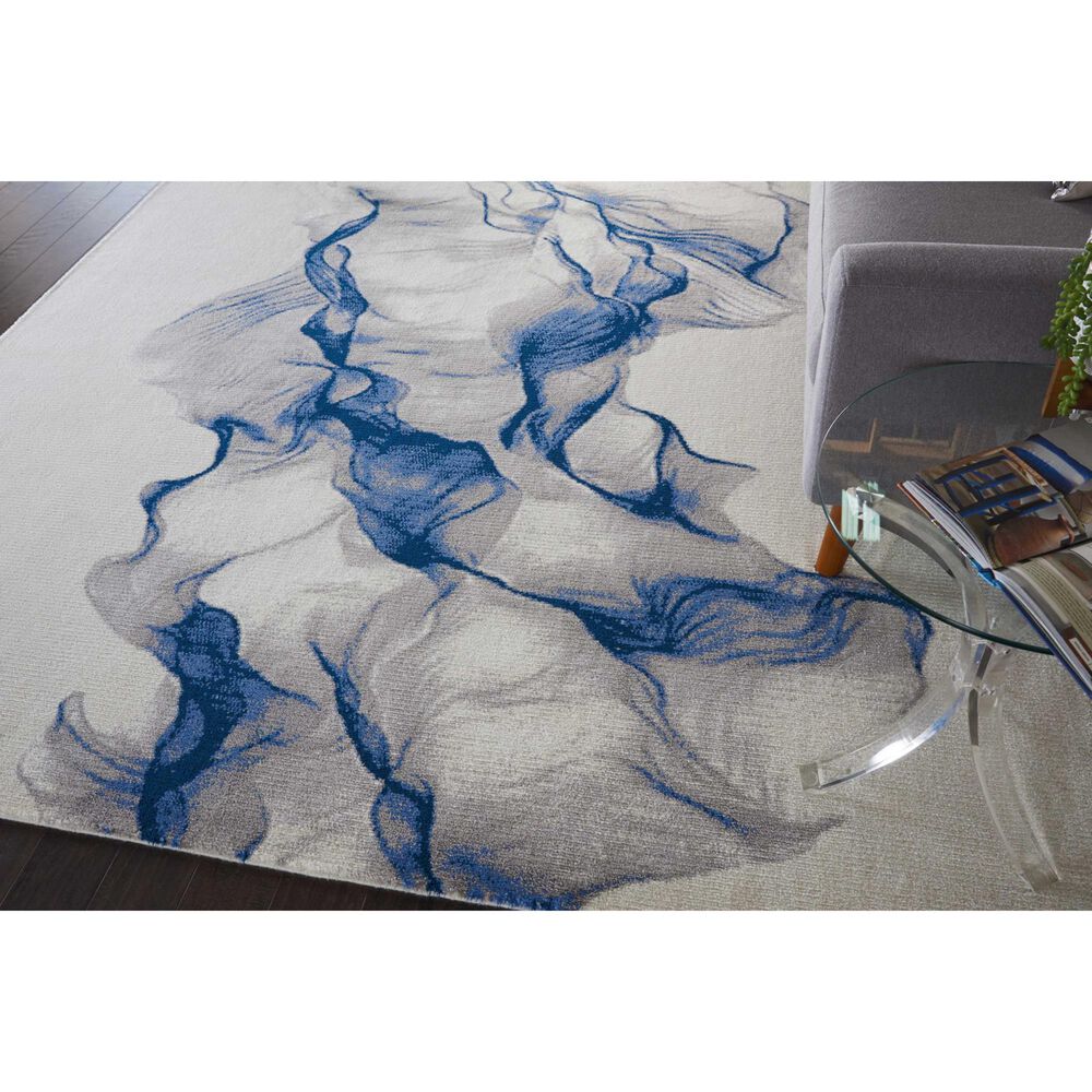 Nourison Twilight TWI27 8&#39;6&quot; x 11&#39;6&quot; Ivory and Blue Area Rug, , large
