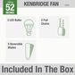 Hunter Kenbridge Low Profile 52" Ceiling Fan with LED Lights in Fresh White, , large