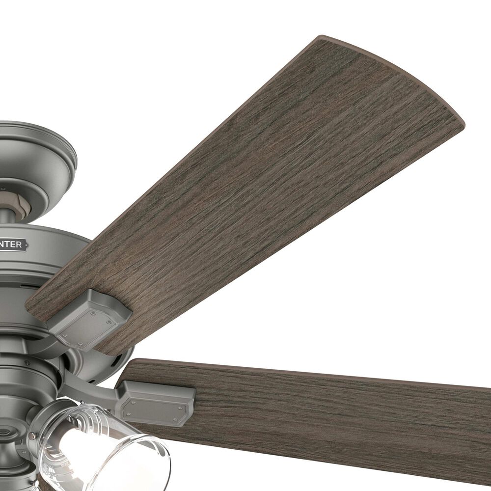 Hunter Crestfield 52&quot; Remote Ceiling Fan with LED Lights in Matte Silver, , large