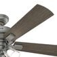 Hunter Crestfield 52" Remote Ceiling Fan with LED Lights in Matte Silver, , large