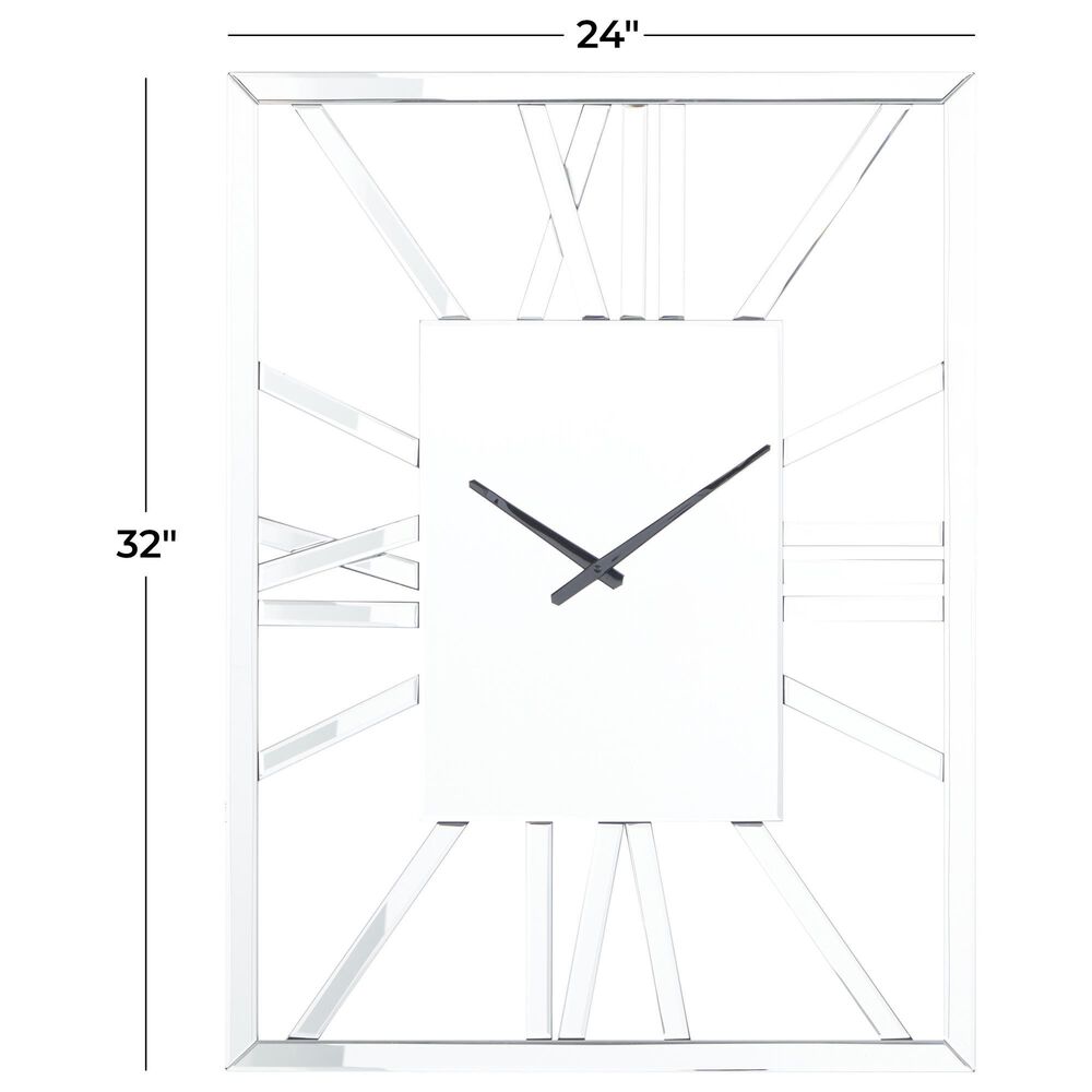 Maple and Jade Glam Wall Clock in Silver, , large