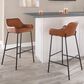 LumiSource Daniella Bar Stool with Camel Upholstery in Black (Set of 2), , large