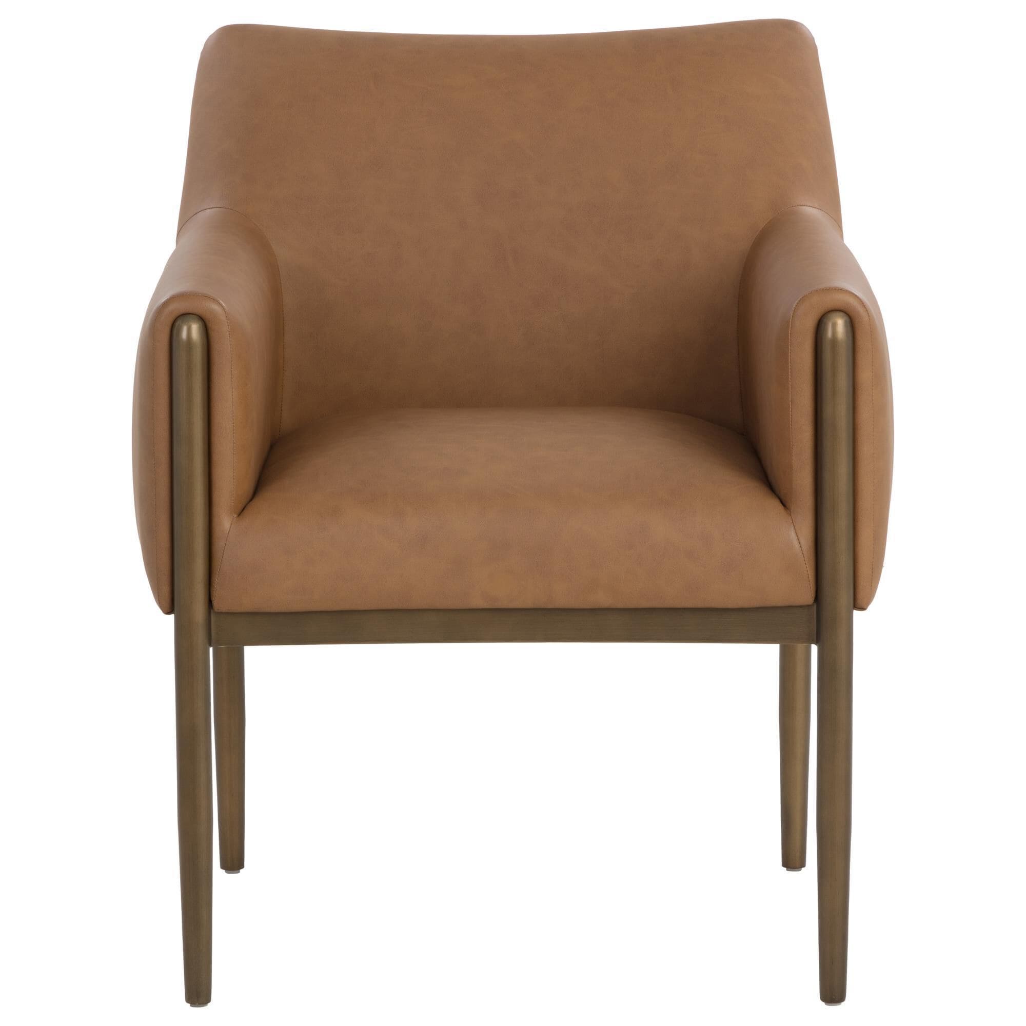 Club Collection By Sunpan Olea Arm Chair with Milliken Cognac
