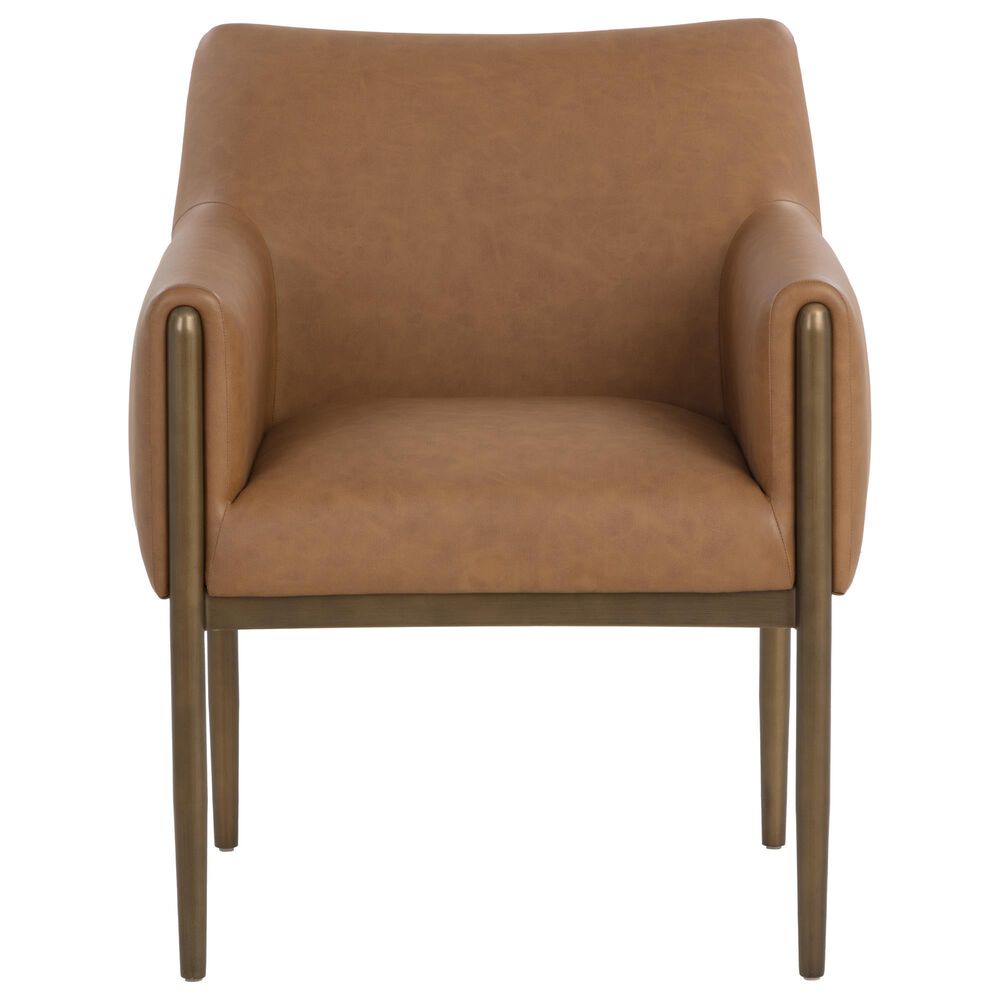 Club Collection By Sunpan Olea Arm Chair with Milliken Cognac Cushion in Bronze, , large