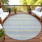 Dalyn Rug Company Soft Essentials Striped Seaside 8" Round Indoor/Outdoor Area Rug, , large