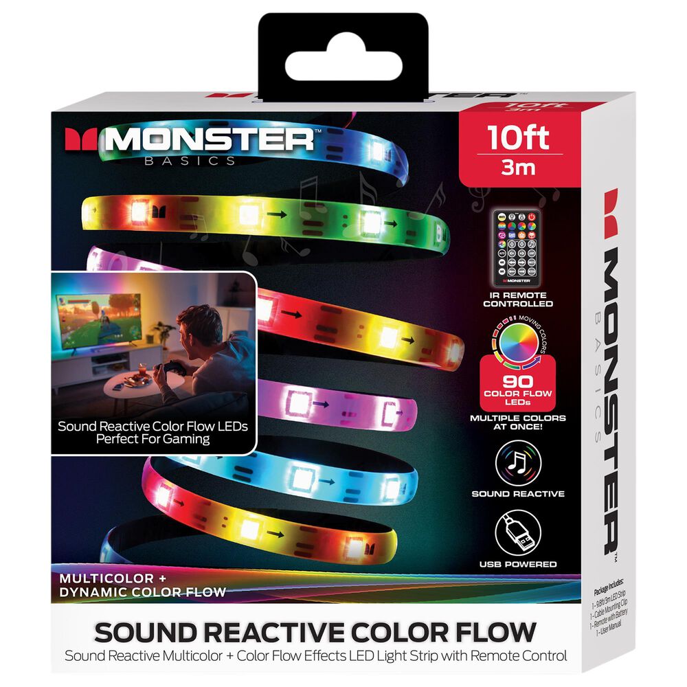 Monster Illuminessence 10 Ft. Smart RGB LED Light Strip with Remote Control in Multicolor, , large