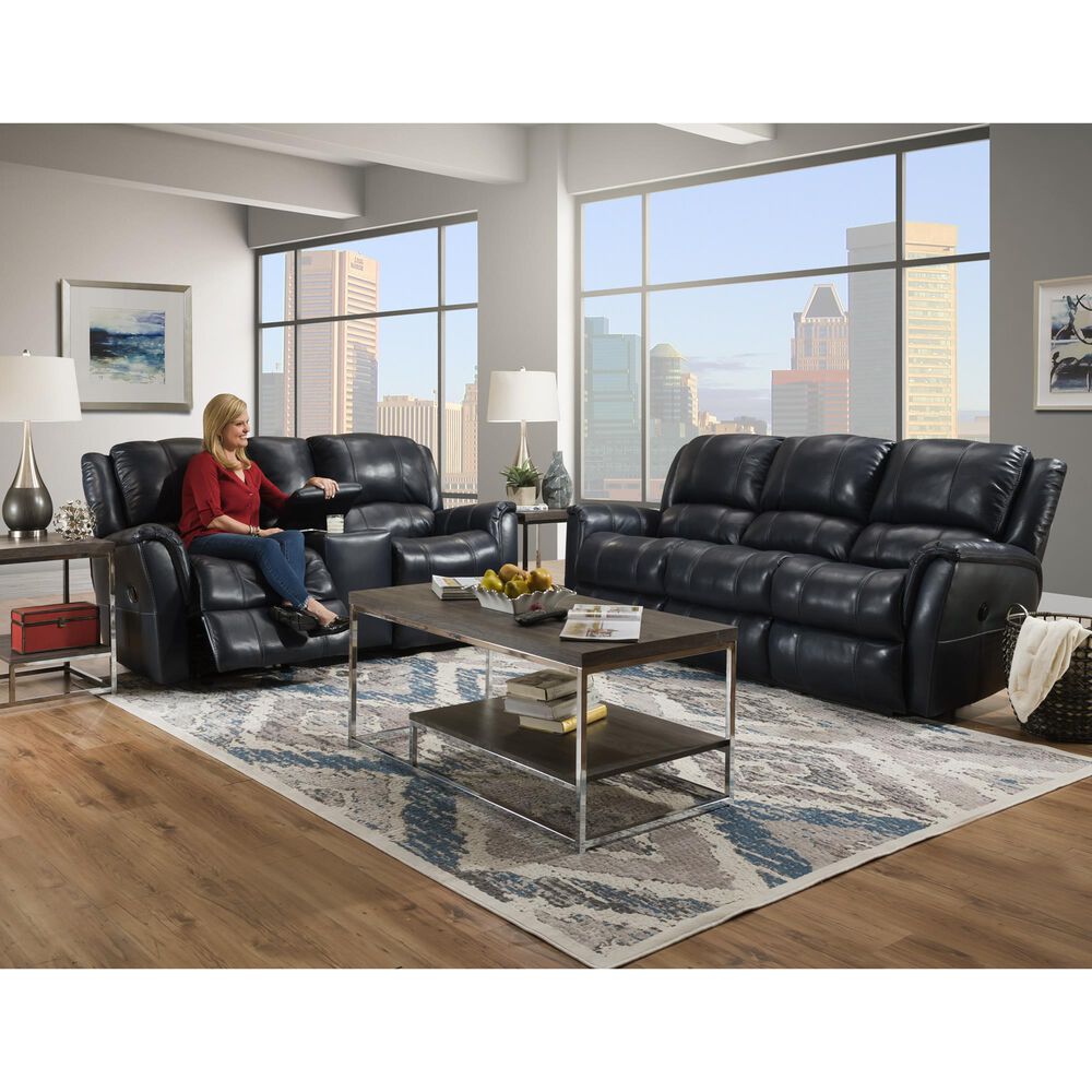 Homestretch Mercury Double Power Reclining Sofa in Ocean Blue, , large