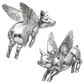 Mercana Hogbadi Flying Pigs in Silver Wall Art (Set of 2), , large